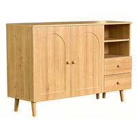 SIDEBOARD DE-37547 118/35/82 cm mit gewölbten Türen Natur - Naturfarben, Holzwerkstoff (118/82/35cm) - ComfortXL