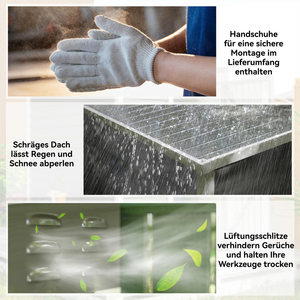 GERÄTESCHUPPEN DE-08121 verzinkter Stahl, verschließbare Tür Grau - Hellgrau, Metall (184/181/142cm) - ComfortXL