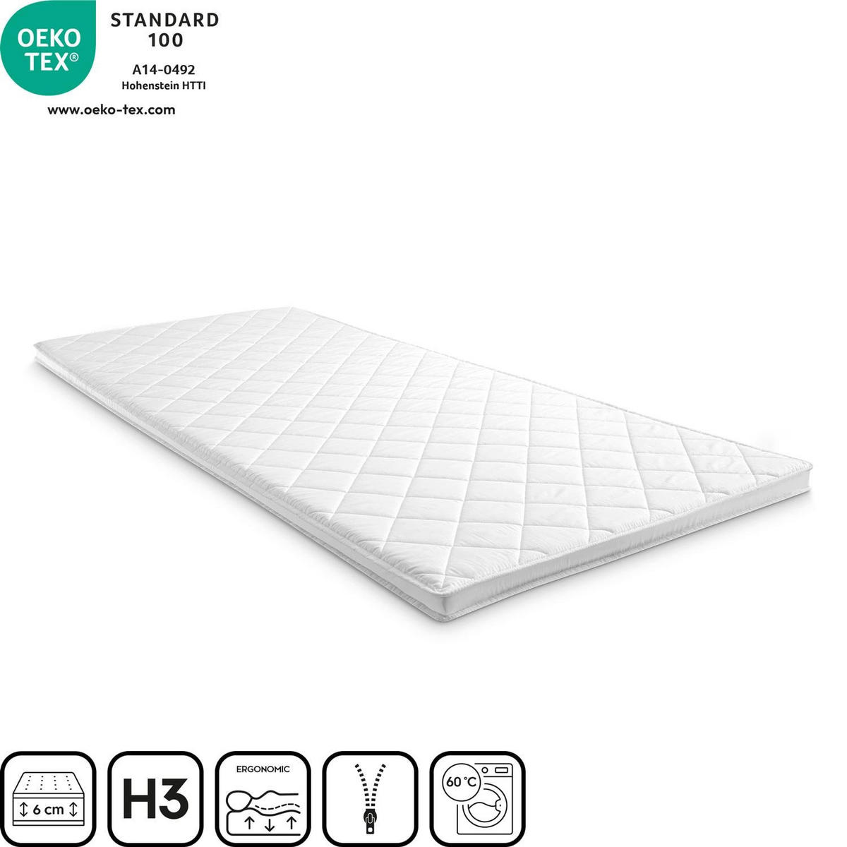 TOPPER T6 90x200 cm - Weiß, Textil (90/200cm) - Matratzen Discount