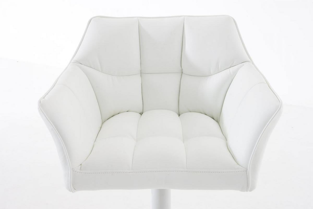 BARHOCKER Lederlook Weiß - Weiß, Textil/Metall (64/88/45cm) - CLP