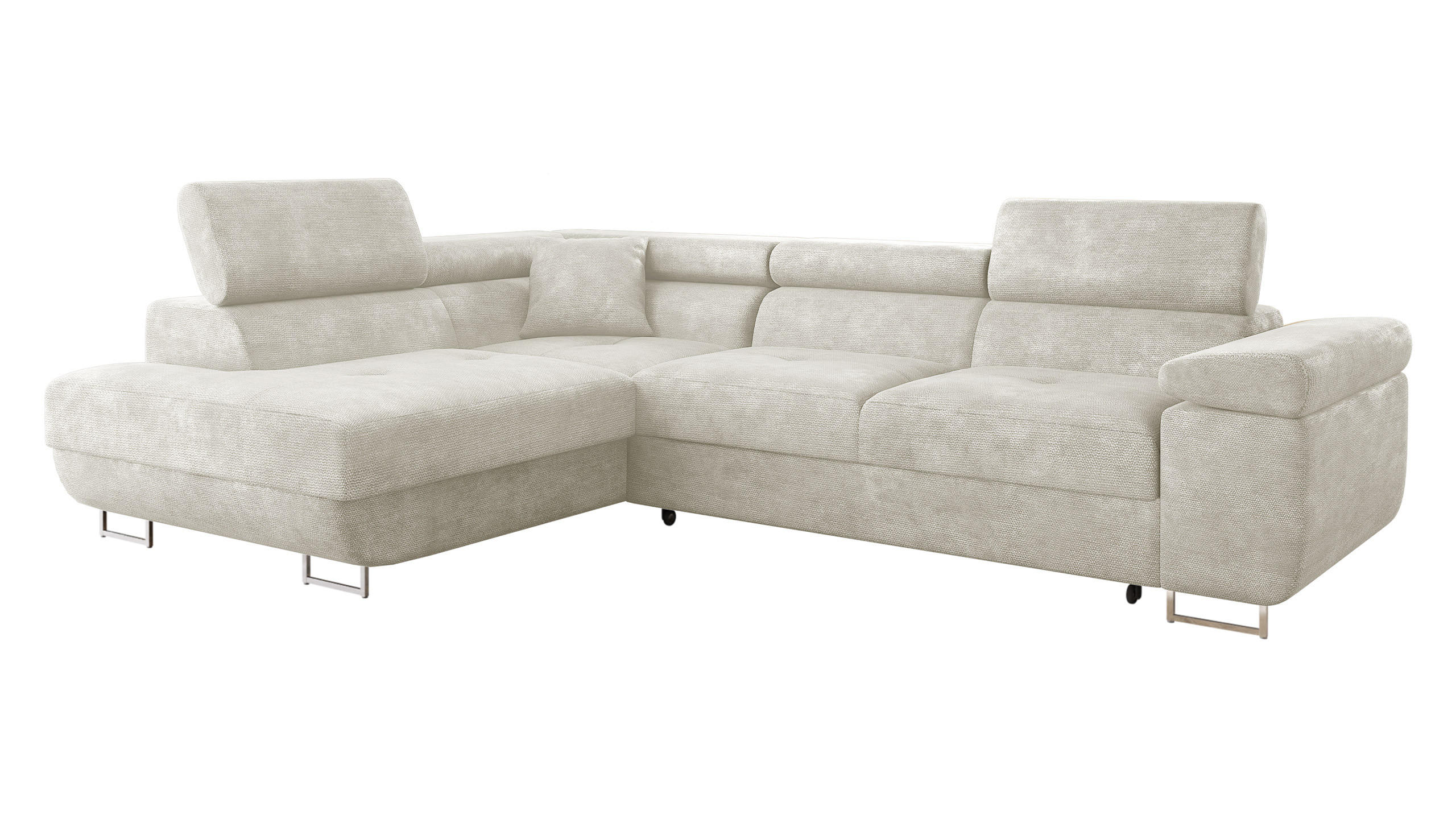 ECKSOFA Torezio, Seite: Links - Creme, Holz/Textil (274/203cm) - MIRJAN24
