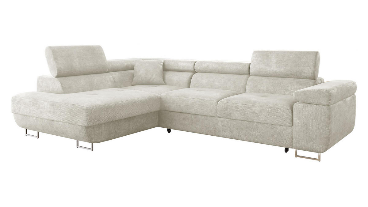 ECKSOFA Torezio, Seite: Links - Creme, Holz/Textil (274/203cm) - MIRJAN24