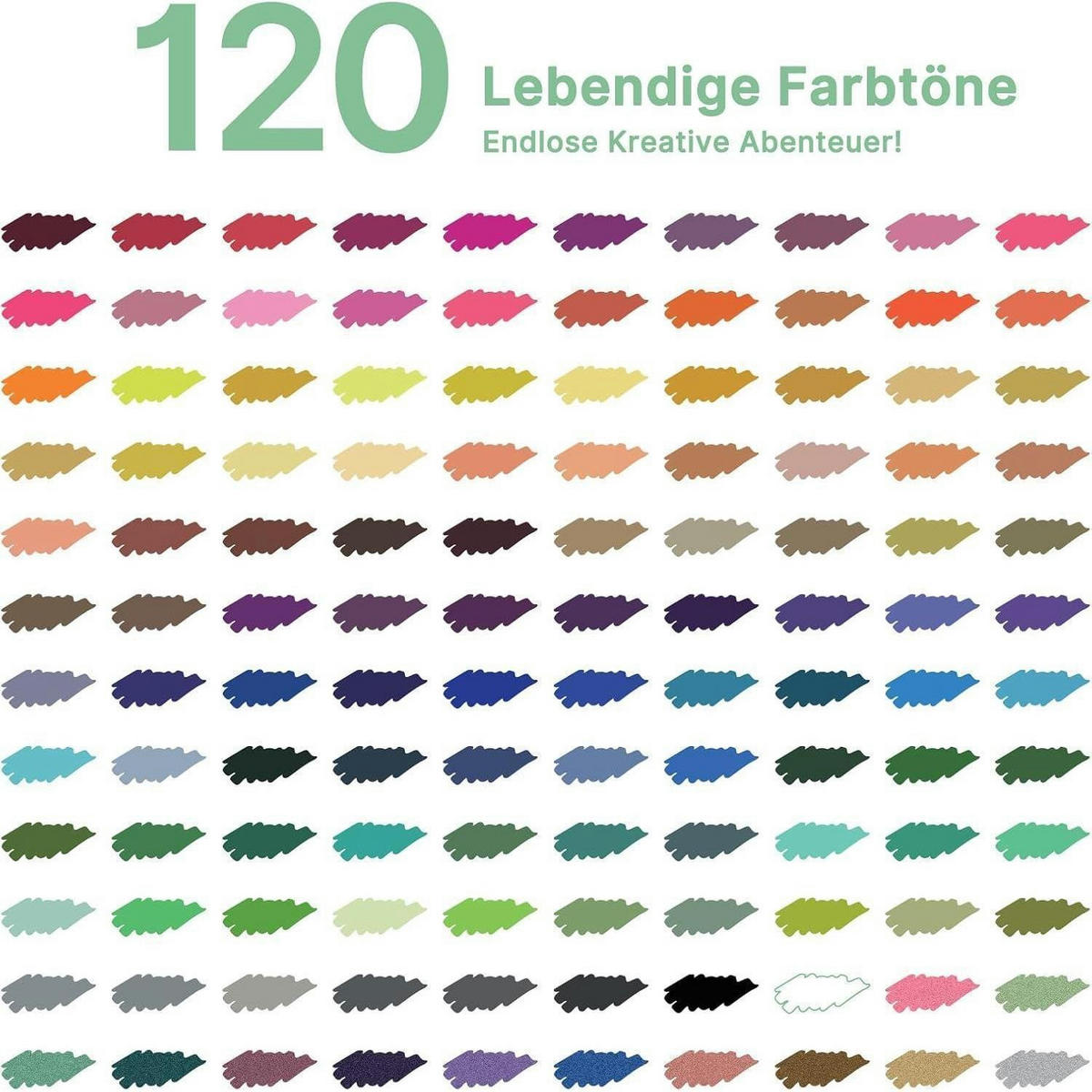 ACRYLSTIFTE Set 120 Farben Doppelspitze - Multicolor, Kunststoff (10/10/15cm)