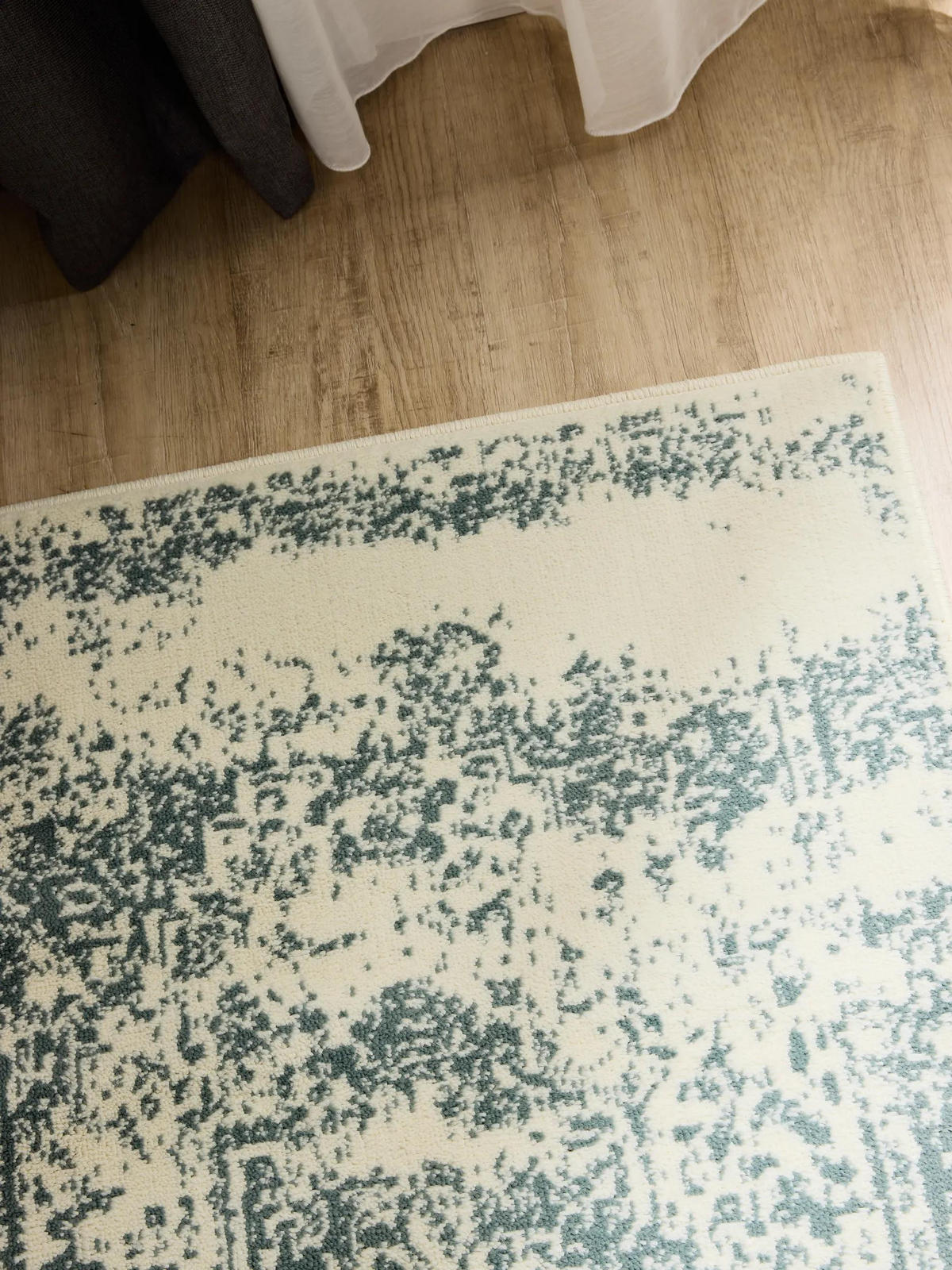 VINTAGE-LÄUFER Suki 80/240 cm - Creme/Mintgrün, Kunststoff (80/240cm) - benuta