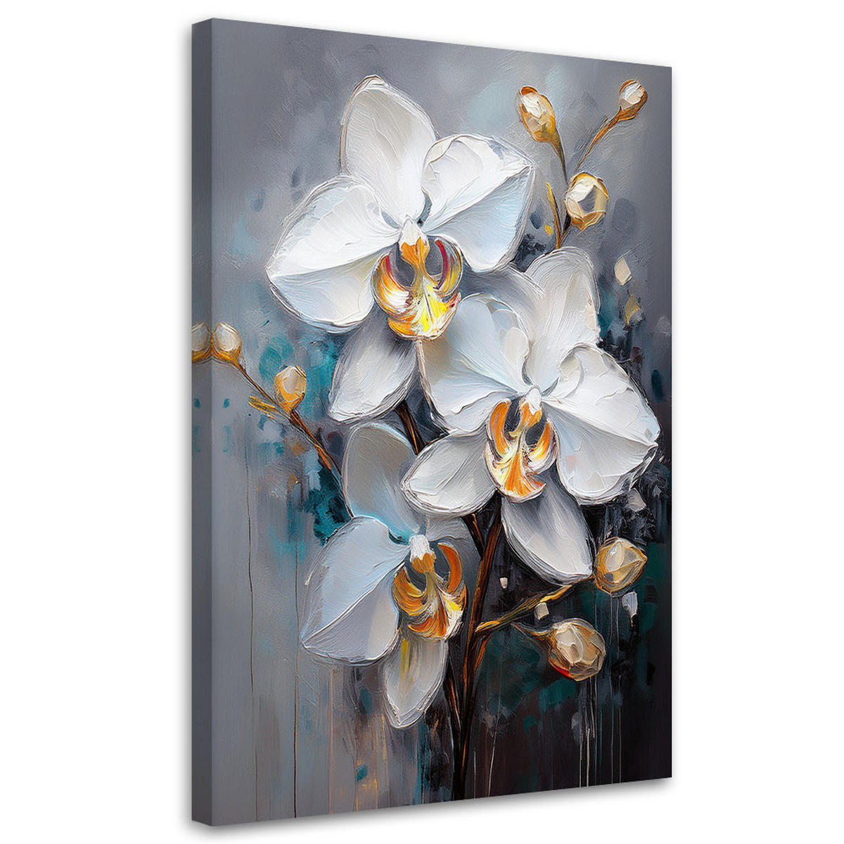 WANDBILD weiße orchidee blüht glamour - Weiß, Textil (40/60cm) - Feeby