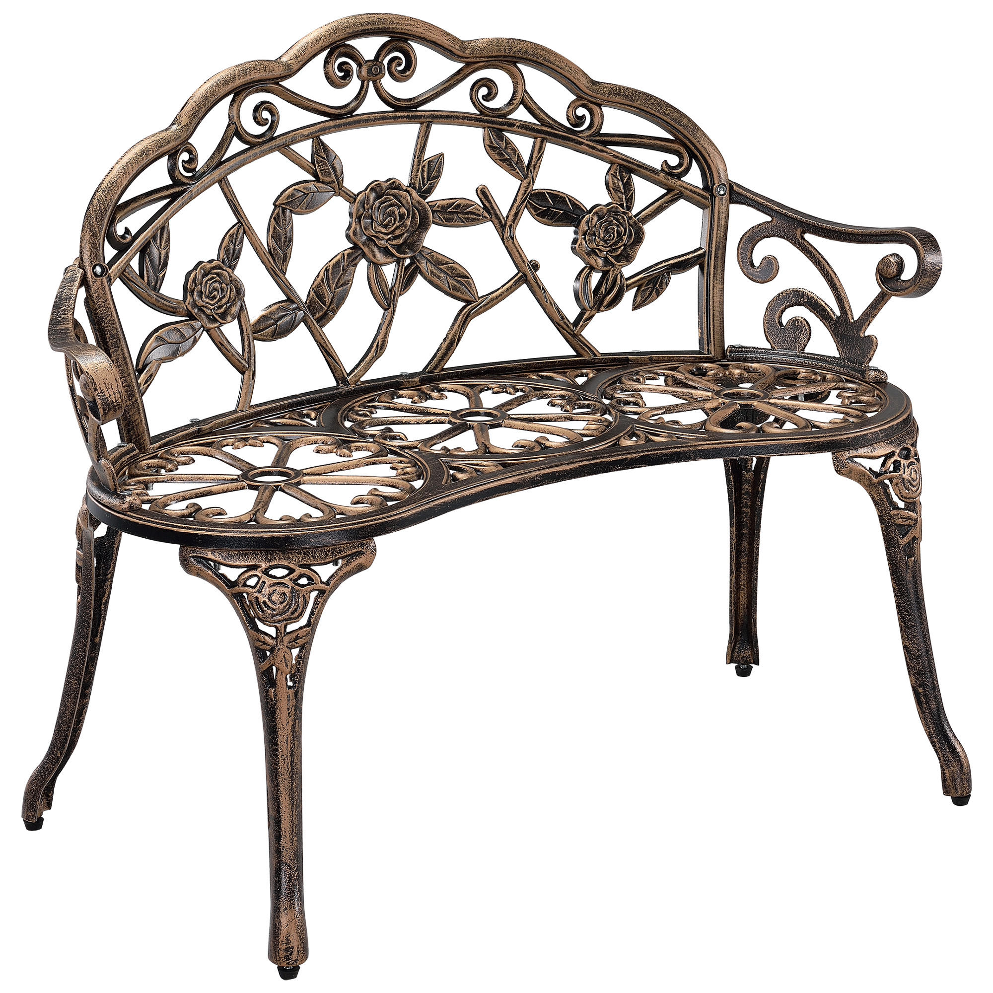 GARTENBANK Monfalcone - Bronzefarben, Metall (99/78/54cm) - casa.pro