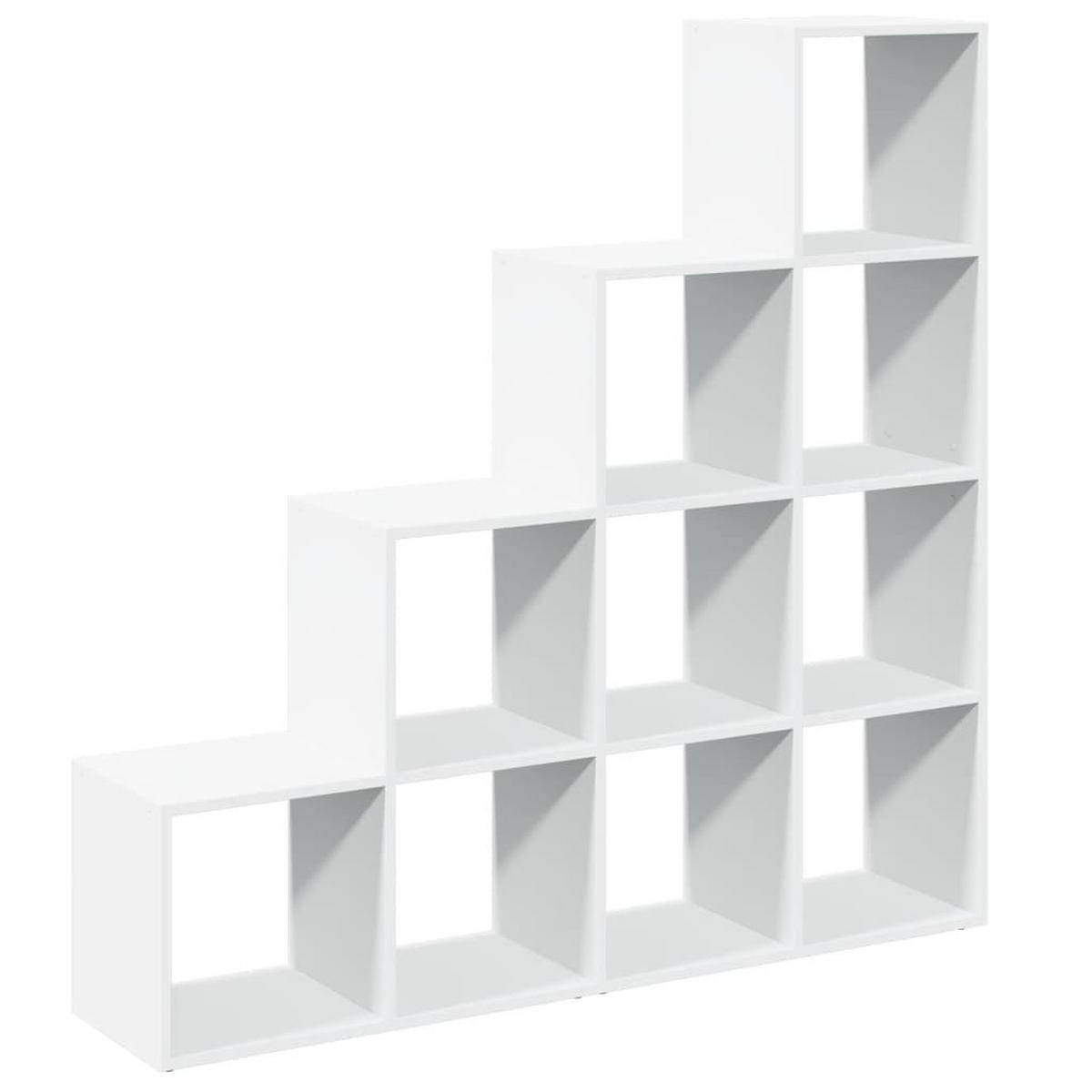 RAUMTEILER-BÜCHERREGAL 4 Stufen Weiss 131.5/29/131.5 Cm - Weiß, Holzwerkstoff (131.5/131.5/29cm) - vidaXL
