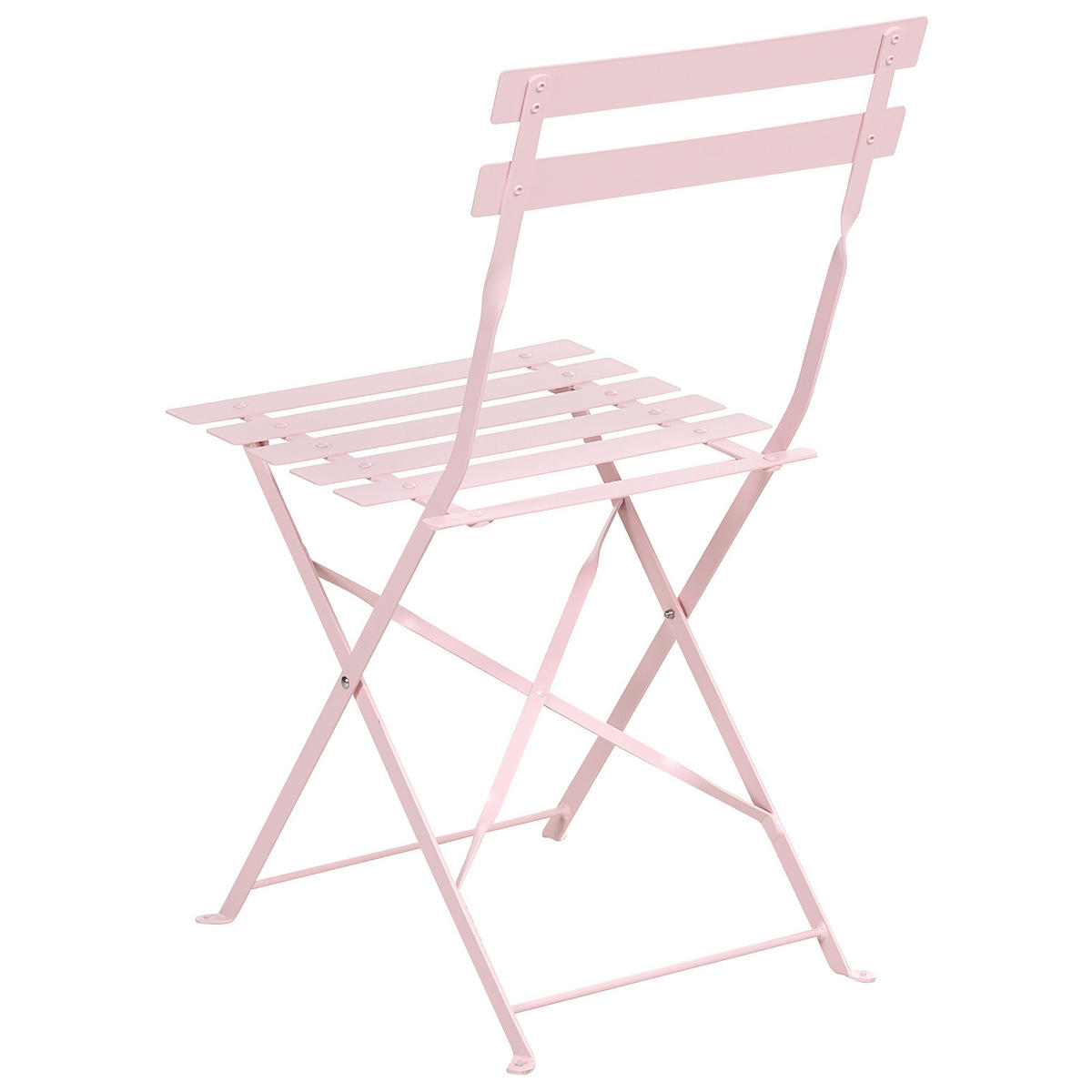 GARTENMÖBEL Set 4-Sitzer klappbar Metall Pastellrosa Fiori - Pink, Metall - Beliani