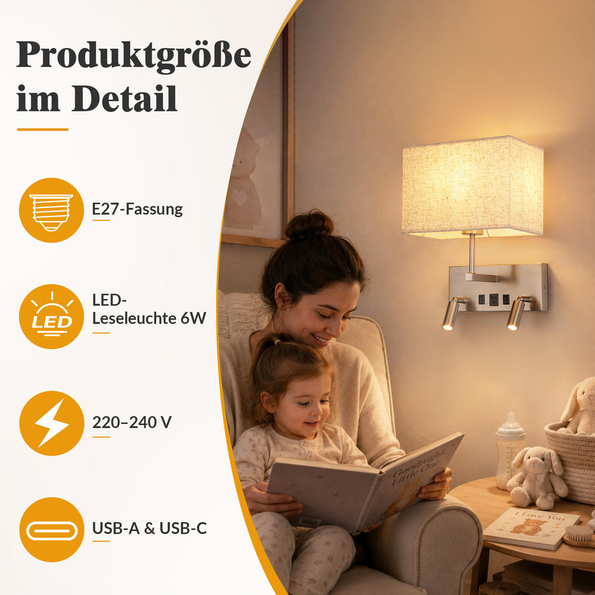 LED WANDLEUCHTE Noxvin 25/15/33.5 cm - Nickelfarben, Textil/Metall (15/33.5/25cm) - ZMH