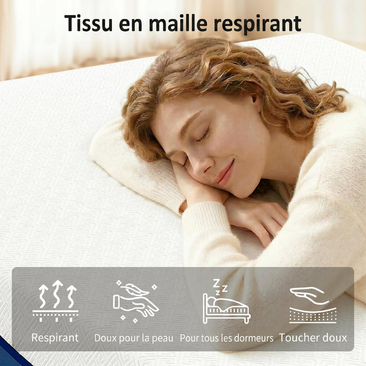 MATRATZE 140/190 cm DE-18534 mit Grüner-Tee-Infusion - Weiß, Textil (140/190cm) - ComfortXL