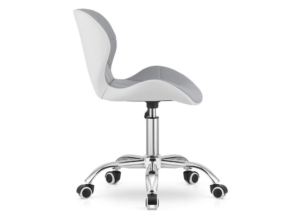 BÜROSTUHL Avola, grau/weiß - Grau, Leder (47.5/84.5/55.5cm)