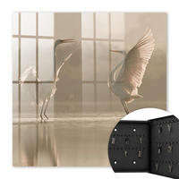 SCHLÜSSELBOX Schwarz 30x30 cm- Türöffnung nach rechts - Vogeltanz - Beige, Metall (30/30/5cm) - TULUP