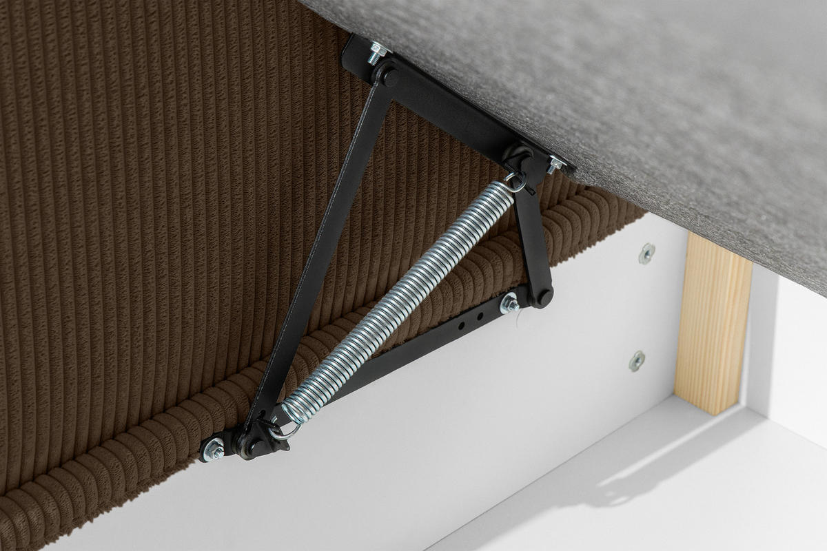 JUGENDBETT ROTI Einzelbett mit Bettkasten, 90x200cm, Bett mit Bonellmatratze, mit Rückenlehne - Dunkelbraun/Schwarz, Holz/Holzwerkstoff (92/200cm) - KONSIMO®