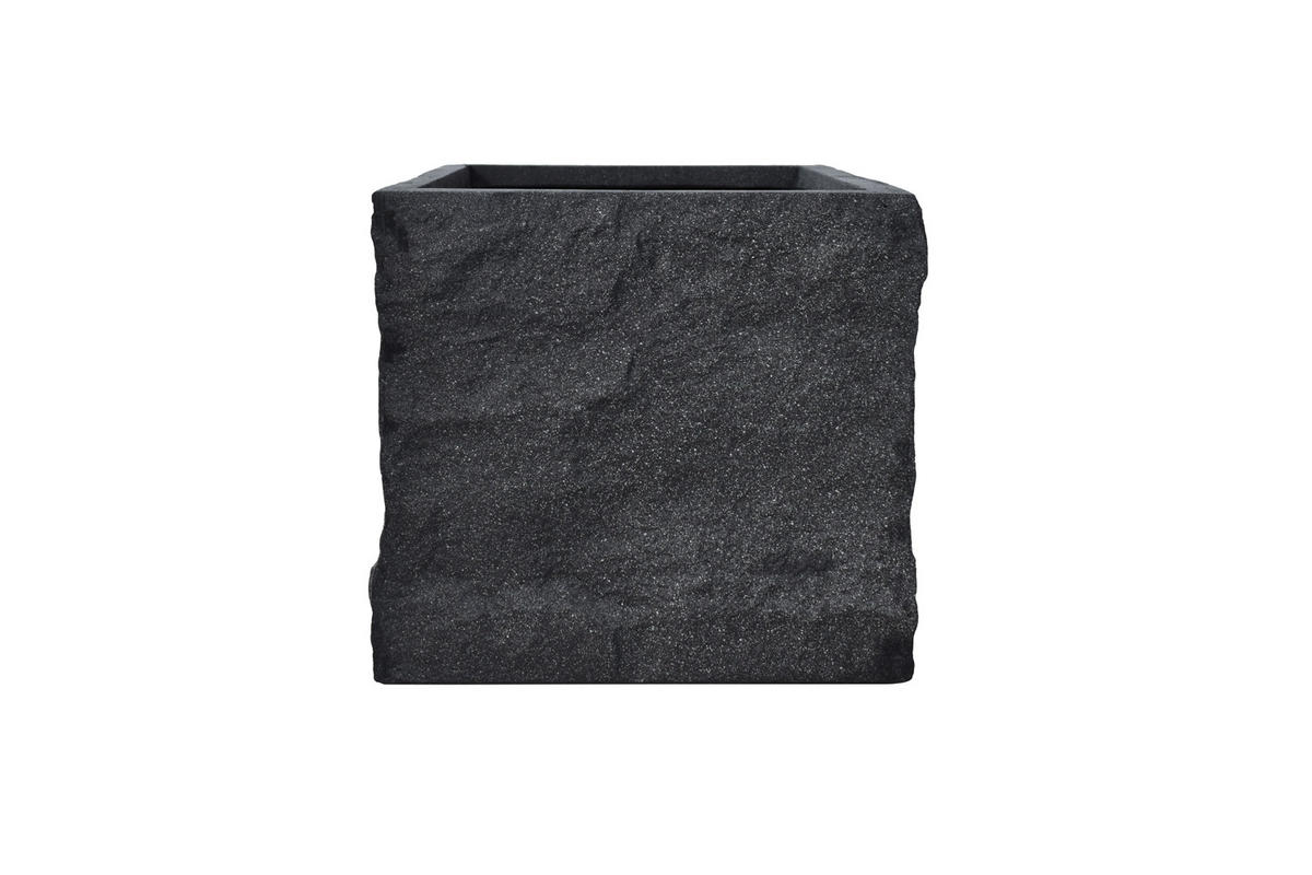 PFLANZKASTEN The Rock 29x28 cm, Steinoptik Anthrazit, Fiberstone - Anthrazit, Kunststoff (29/28/29cm) - dasmöbelwerk