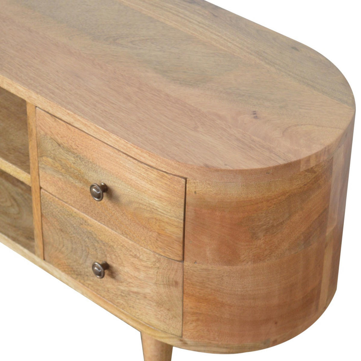 TV-ELEMENT mit 4 Schubladen und 2 Regalen - Messingfarben/Braun, Holz/Metall (110/47/35cm) - Artisan Furniture