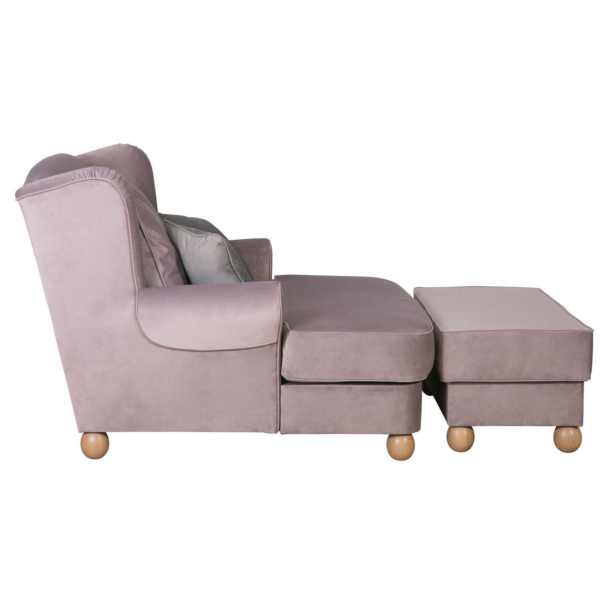 SESSEL XXL inkl. Kissen Katiga Samtvelours rosé - Rosa, Kunststoff (114/102/154cm) - 58aufmkessel