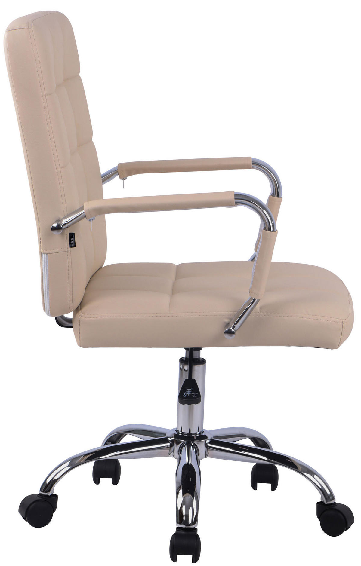 DREHSTUHL Lederlook Creme - Creme, Textil/Metall (59/91/63cm) - CLP