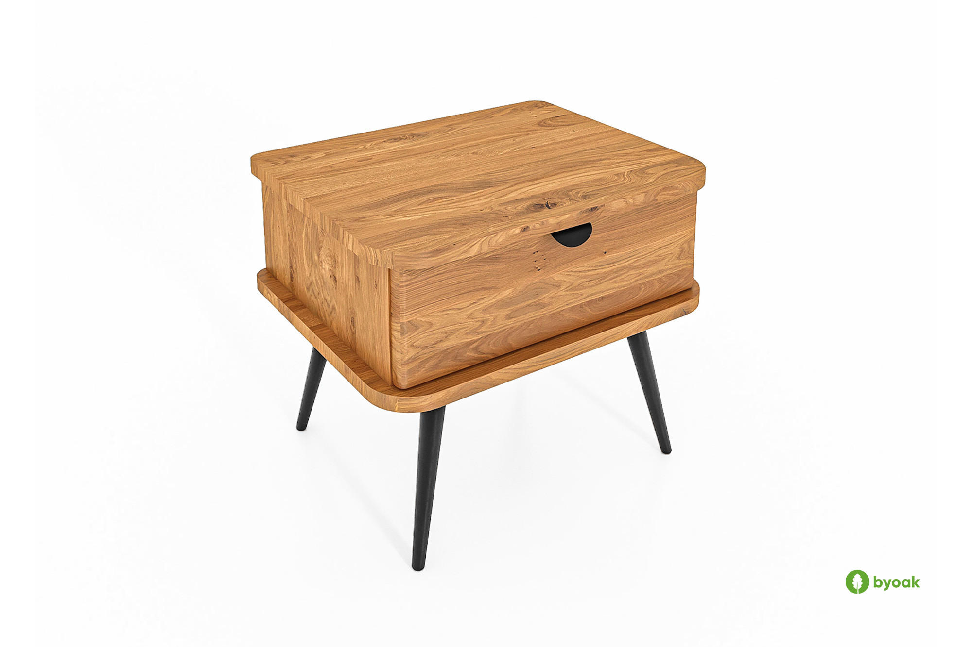 NACHTTISCH LINA - Wildeiche, Holz (50/42/41cm) - byoak