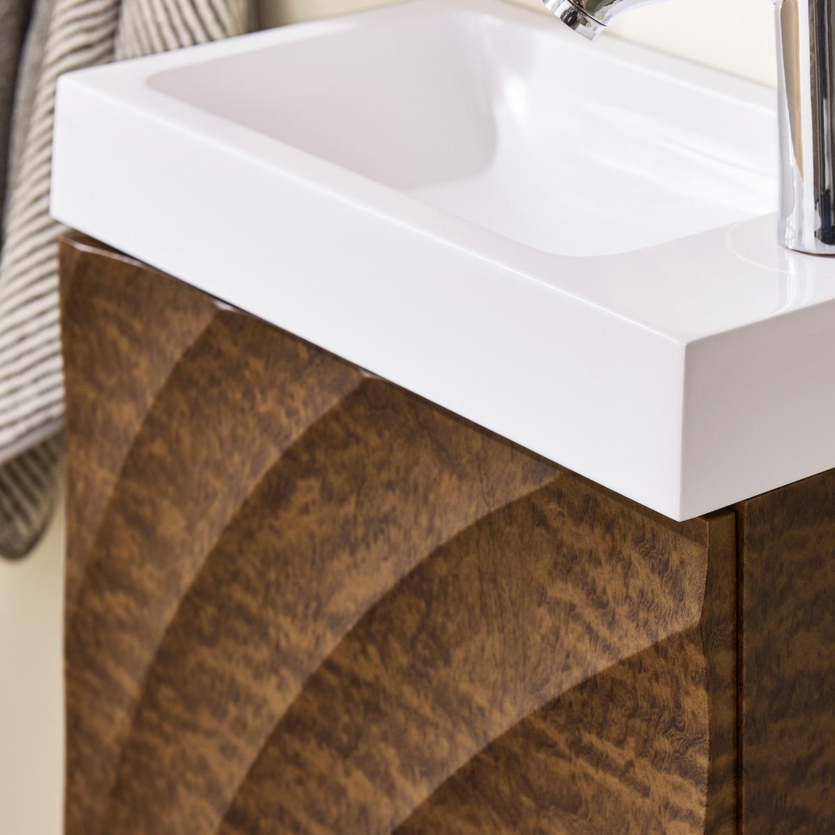 WASCHBECKENUNTERSCHRANK Braun - Braun/Weiß, Keramik/Holzwerkstoff (40/56/22cm) - SoBuy