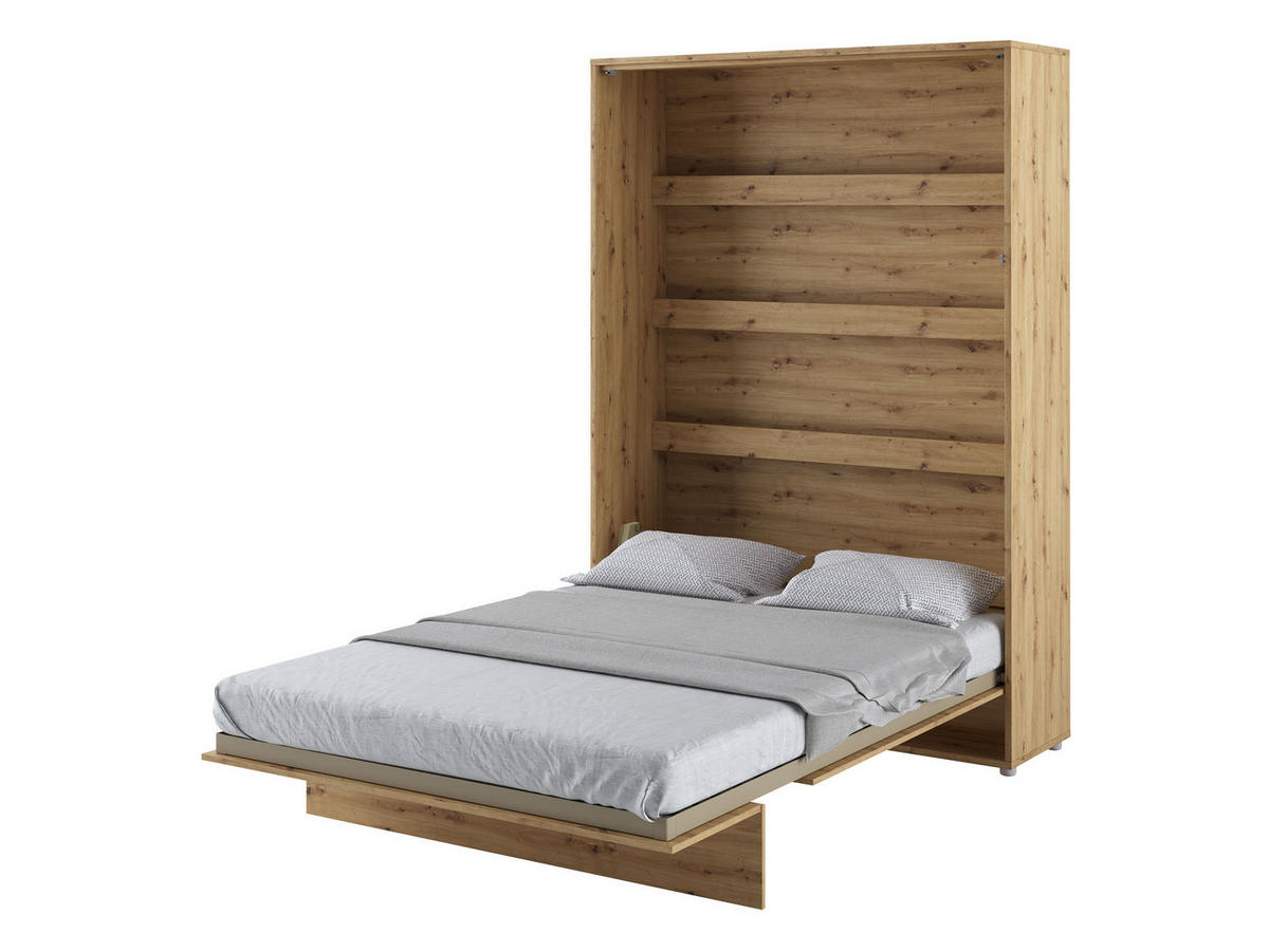 SCHRANKBETT Bed-Concept BC-01 140x200 mit zwei LED-Lampe - Eiche Artisan/Grau, Holz/Holzwerkstoff (140/200cm) - MIRJAN24