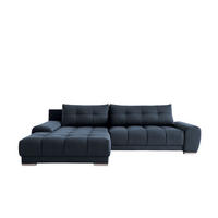 ECKSOFA WAVE Mit Schlaffunktion, Stoff SORO, Dunkelblau Links - Dunkelblau, Holz (105/281cm) - Kaiser Möbel