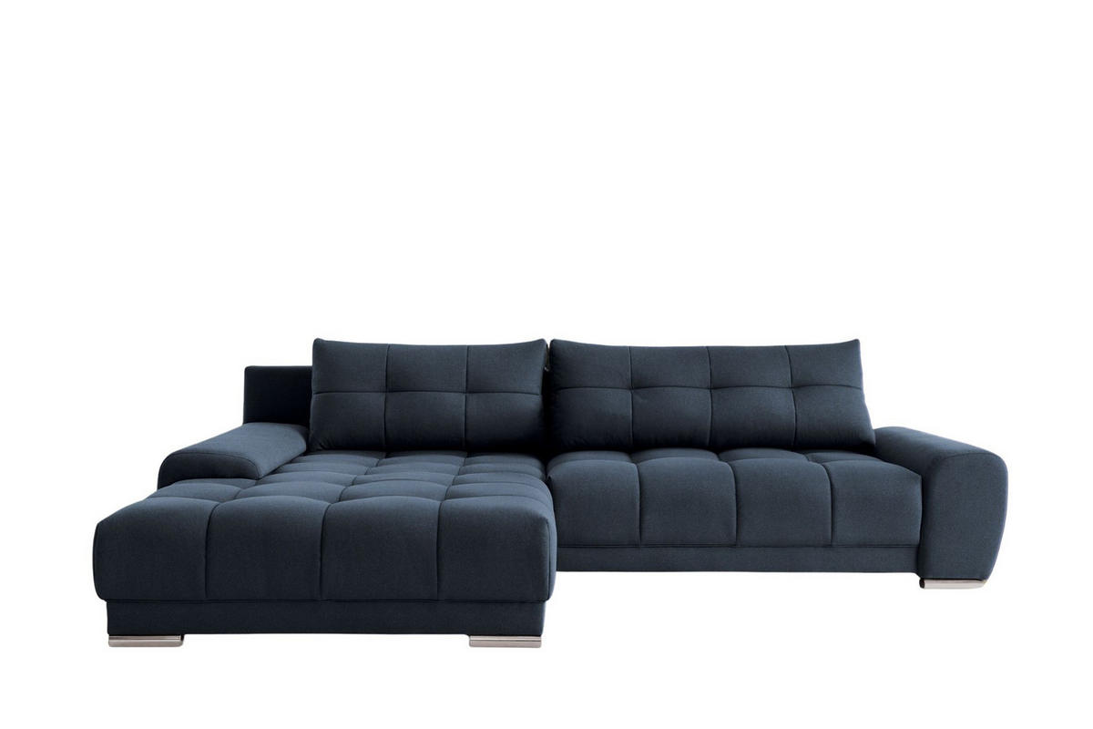 ECKSOFA WAVE Mit Schlaffunktion, Stoff SORO, Dunkelblau Links - Dunkelblau, Holz (105/281cm) - Kaiser Möbel