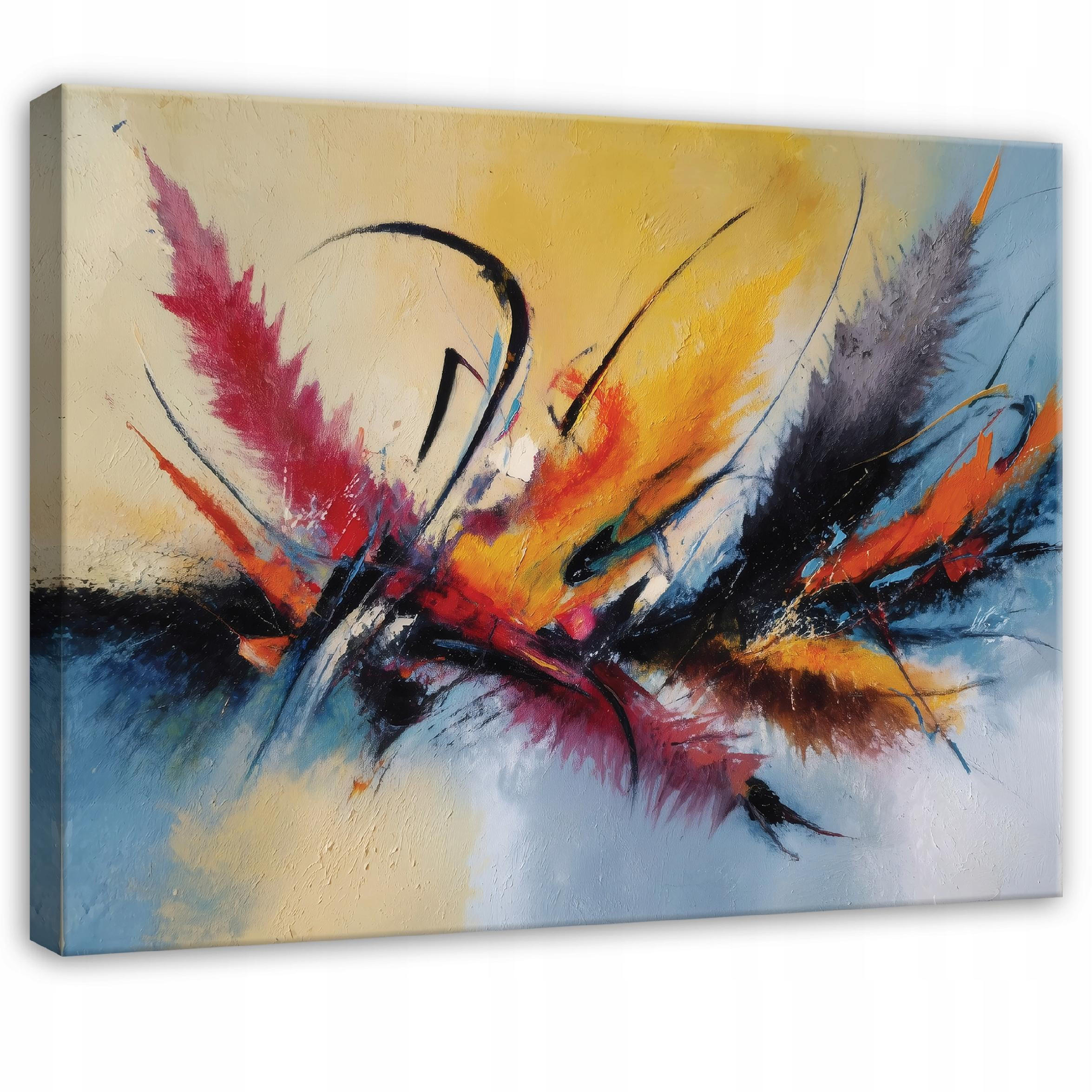 LEINWANDBILD Abstrakt Kunst Bunt 100x70 cm - Multicolor, Holzwerkstoff (100/70cm) - Wallarena