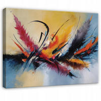 LEINWANDBILD Abstrakt Kunst Bunt 100x70 cm - Multicolor, Holzwerkstoff (100/70cm) - Wallarena