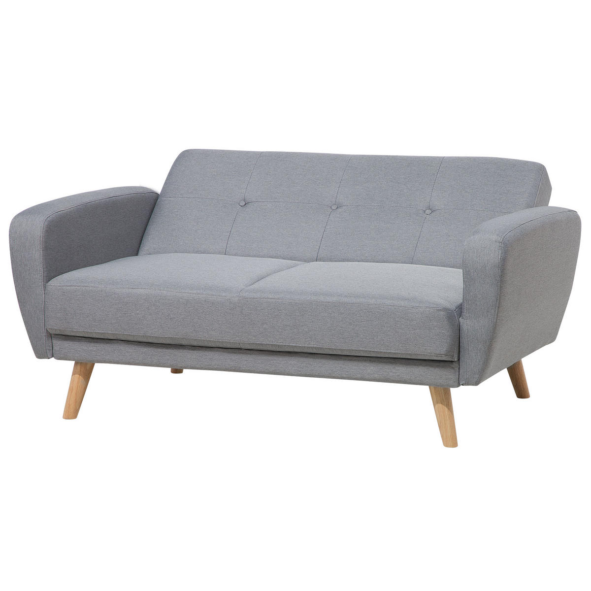 2-SITZER-SCHLAFSOFA Polyester Grau Florli - Hellgrau, Textil (155/82/85cm) - Beliani