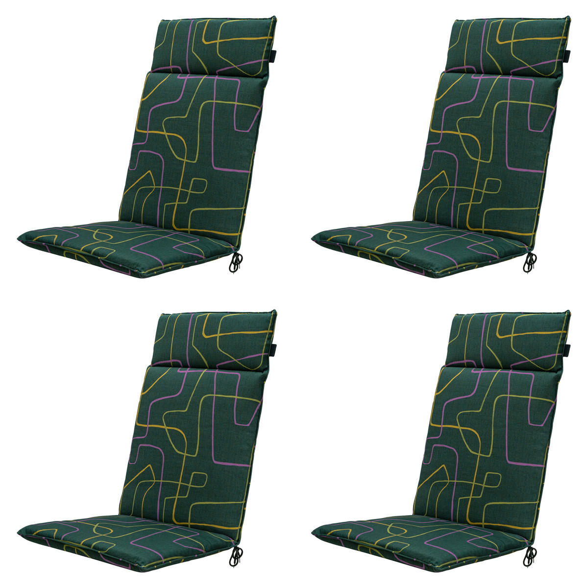 GARTENSTUHLKISSEN Joah 120/50 cm 4er-Set - Grün, Textil (50/8/120cm) - Madison