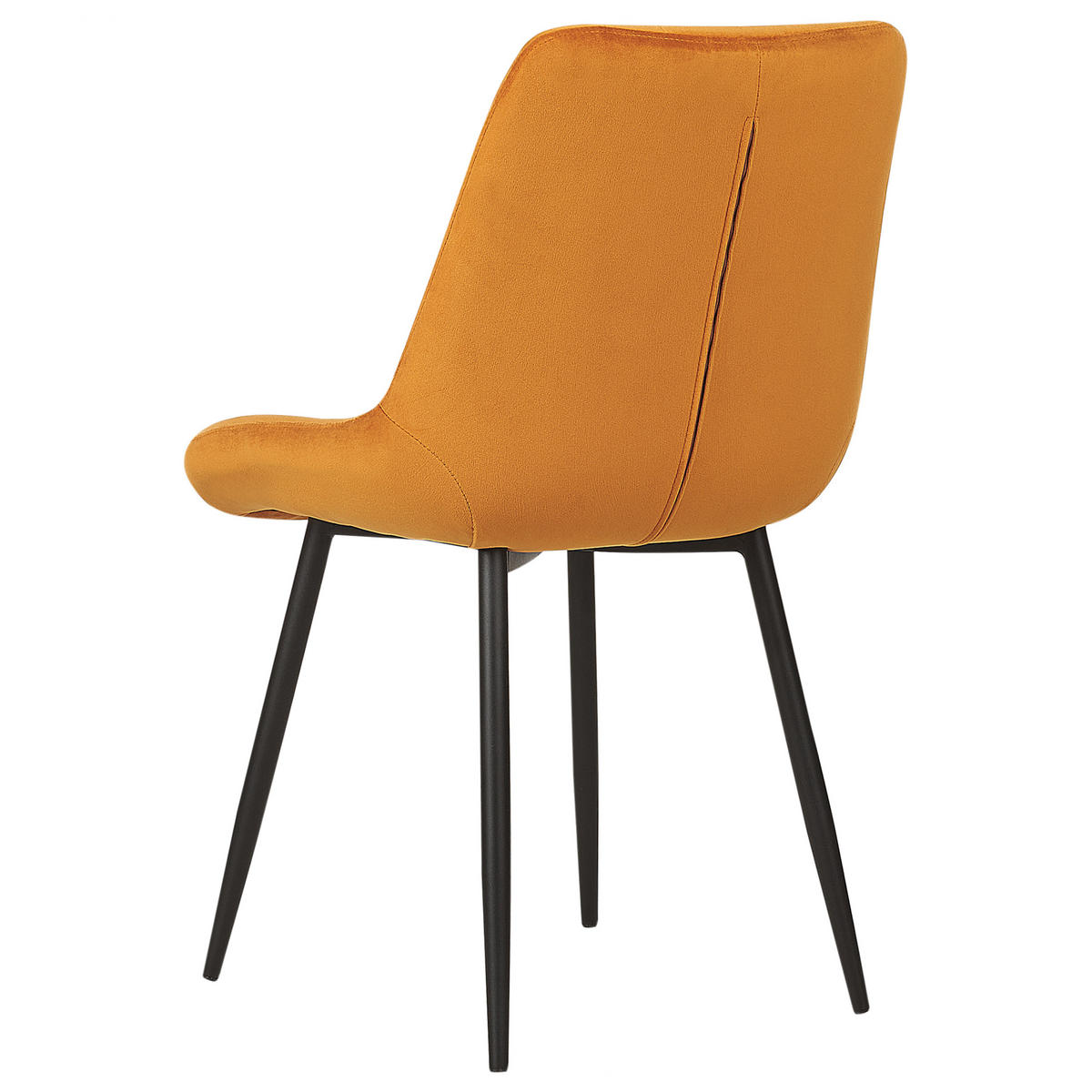 ESSZIMMERSTUHL 2er-Set Samtstoff orange Melrose - Schwarz/Orange, Textil (55/85/61cm) - Beliani