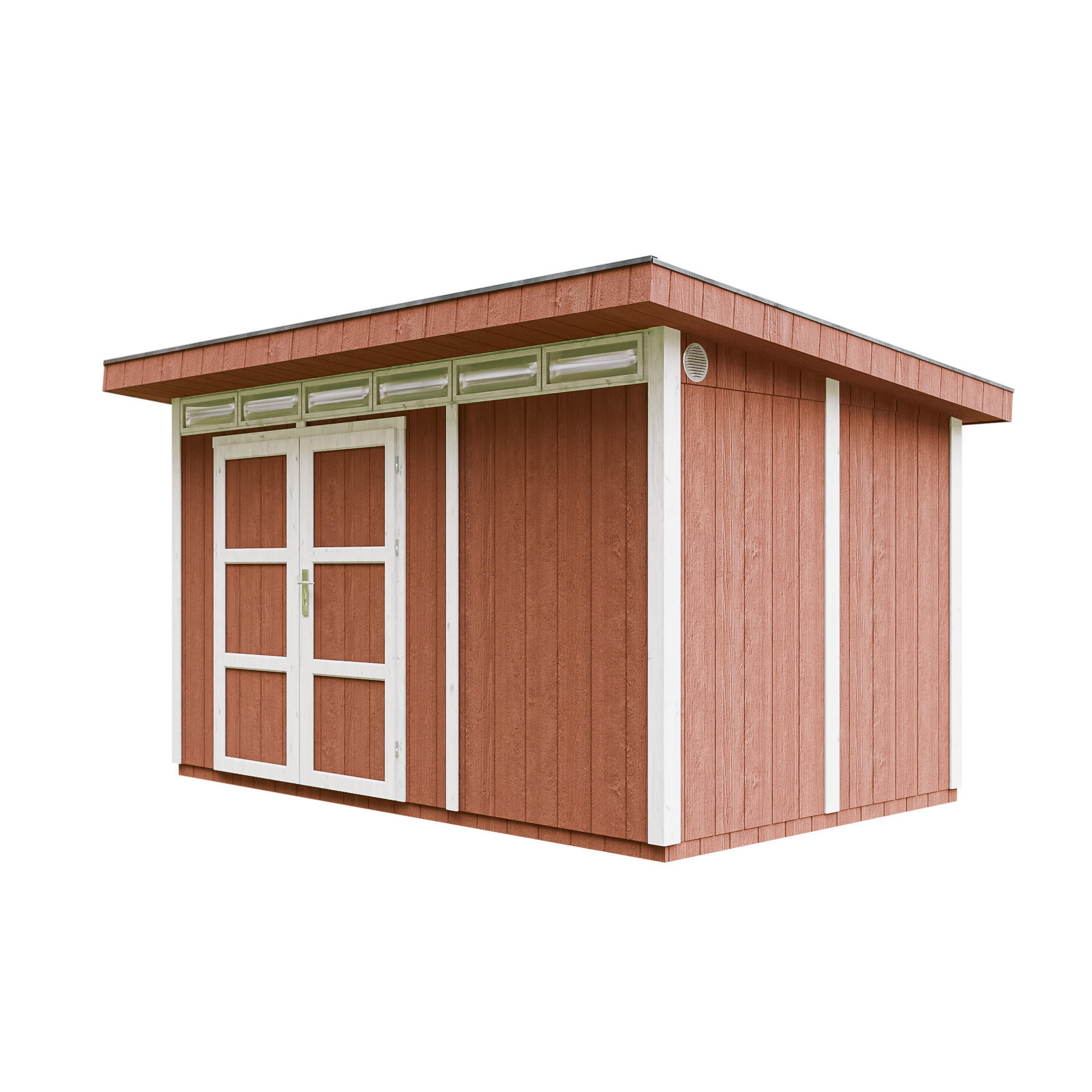 HOLZ-GARTHENHAUS basis LP SmartSide 8,7m² mit B411xL279xH239 cm - M904A - REDWOOD RED - Dunkelrot, Holz (412/237/279cm) - Timbela