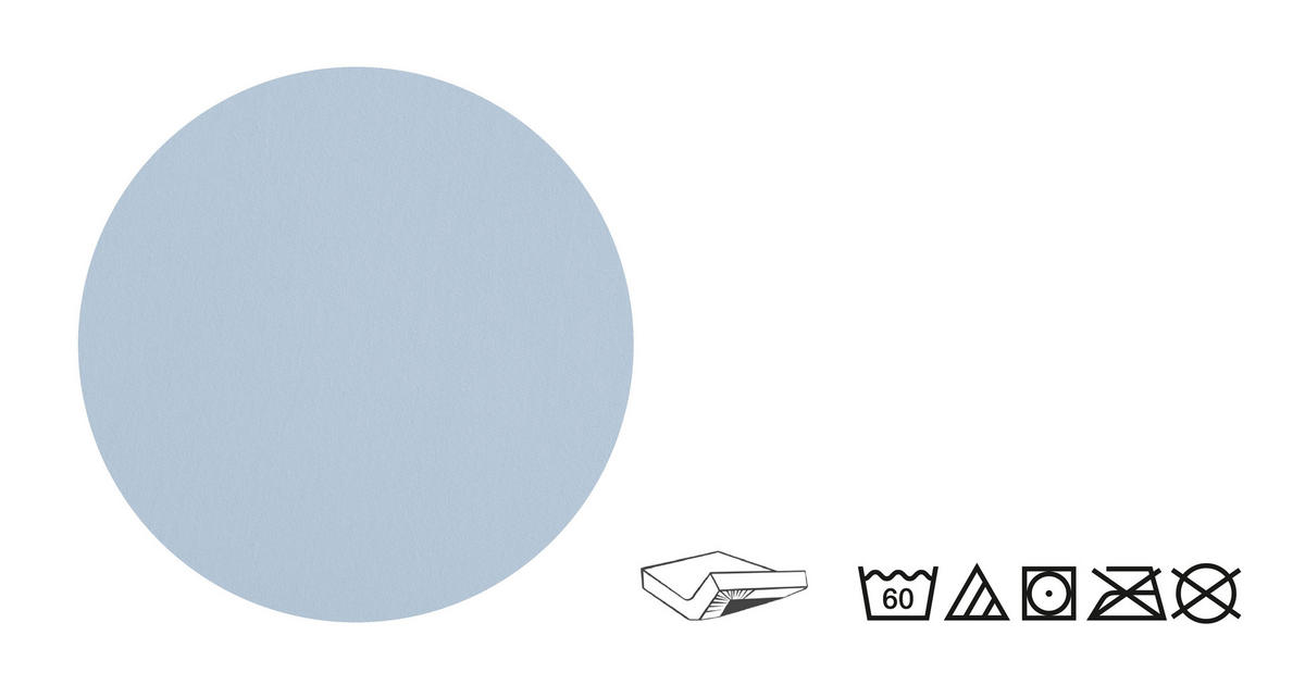 SPANNBETTTUCH Jersey eisblau, 90x190 cm - 100x220 cm - Hellblau, Textil (100/220cm) - biberna