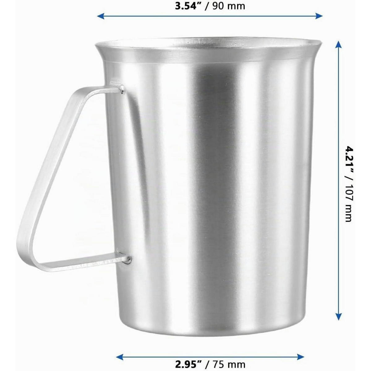 MESSBECHER 2-teiliges Set Edelstahl 500 ml - Silberfarben, Metall (0.5L)
