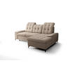 ECKSOFA KONGO RBN18, Eckcouch in L-Form mit Schlaffunktion, Farbe: Beige, Velourstoff, Ottomane Rechts - Beige, Textil (257/172cm) - O-Sofa