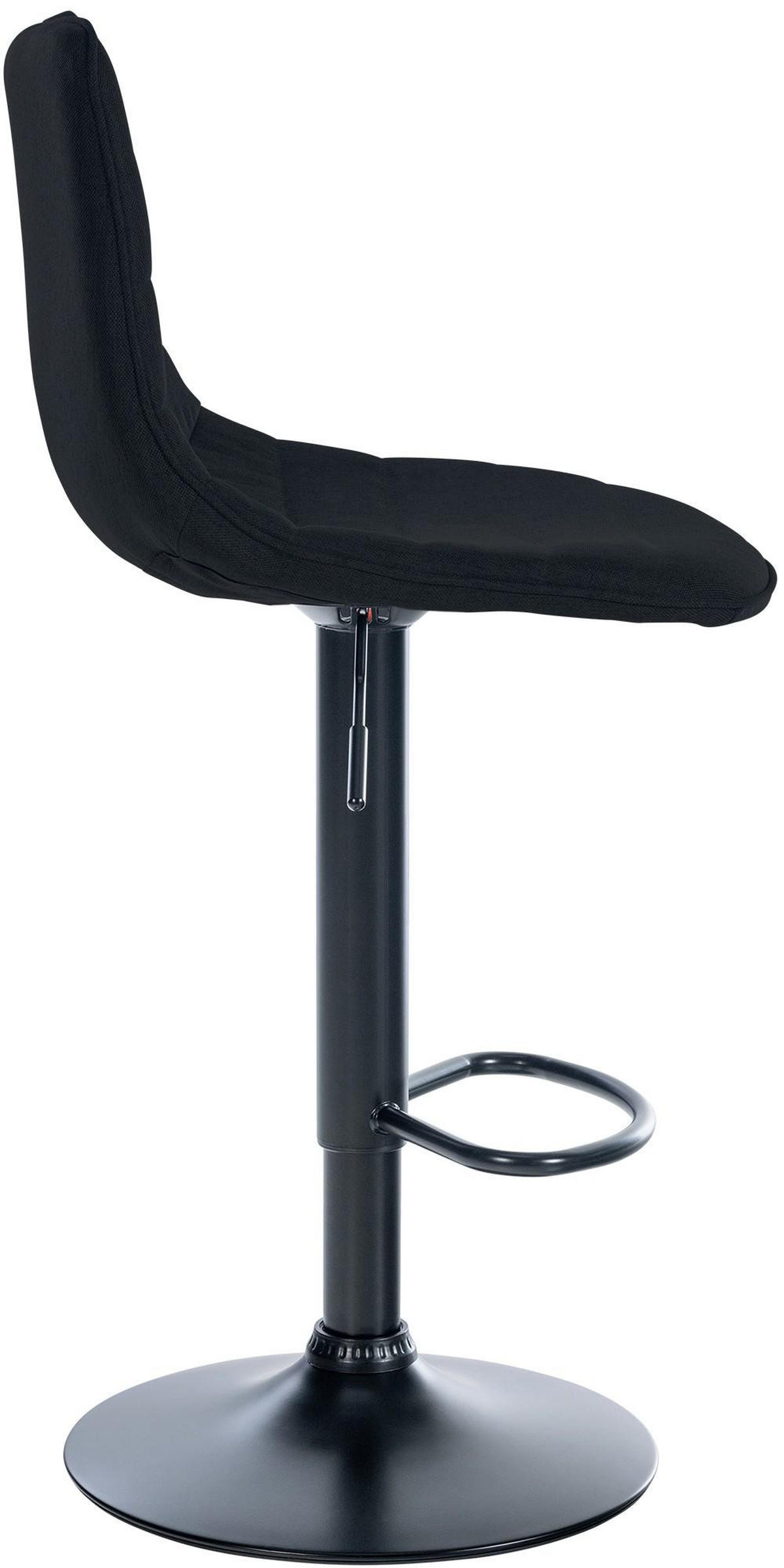 BARHOCKER 2er Set Stoff schwarz - Schwarz, Textil/Metall (45/89/46cm) - CLP