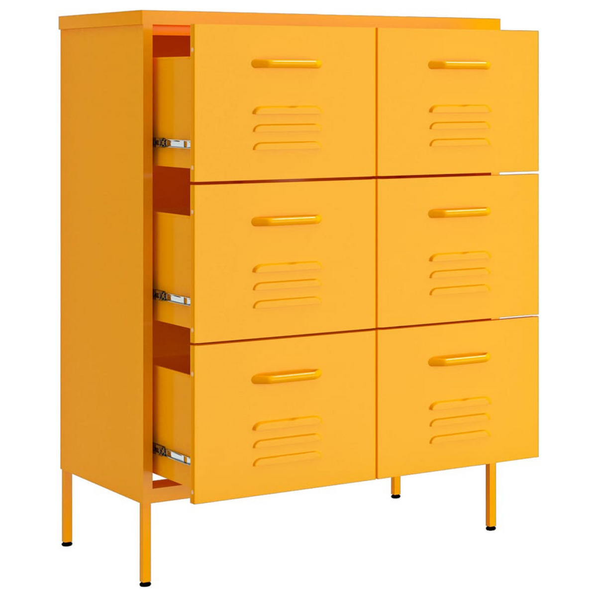 SCHUBLADENSCHRANK Senfgelb 80/35/101,5 Cm Stahl - Gelb, Metall (35/101.5/80cm) - vidaXL