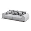BIGSOFA Levana 5 Sitzer Hellgrau Cord-Stoff - Hellgrau/Schwarz, Holz/Kunststoff (310/86/135cm) - S-Style Möbel