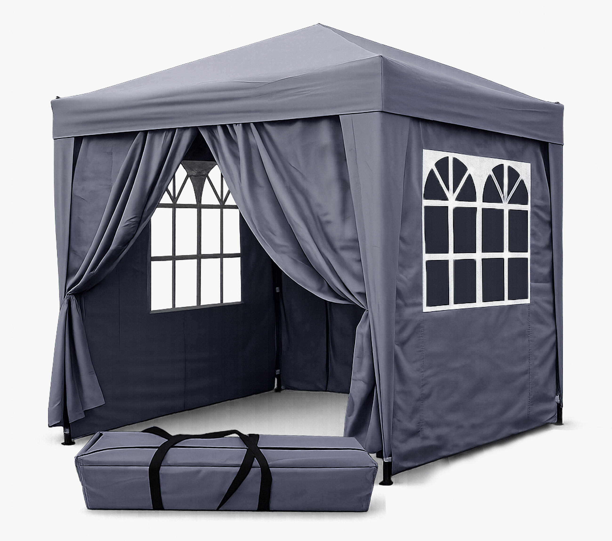 FALTPAVILLON 2,5x2,5m Smoky Grau - Grau, Metall (250/245/250cm) - QUICK STAR