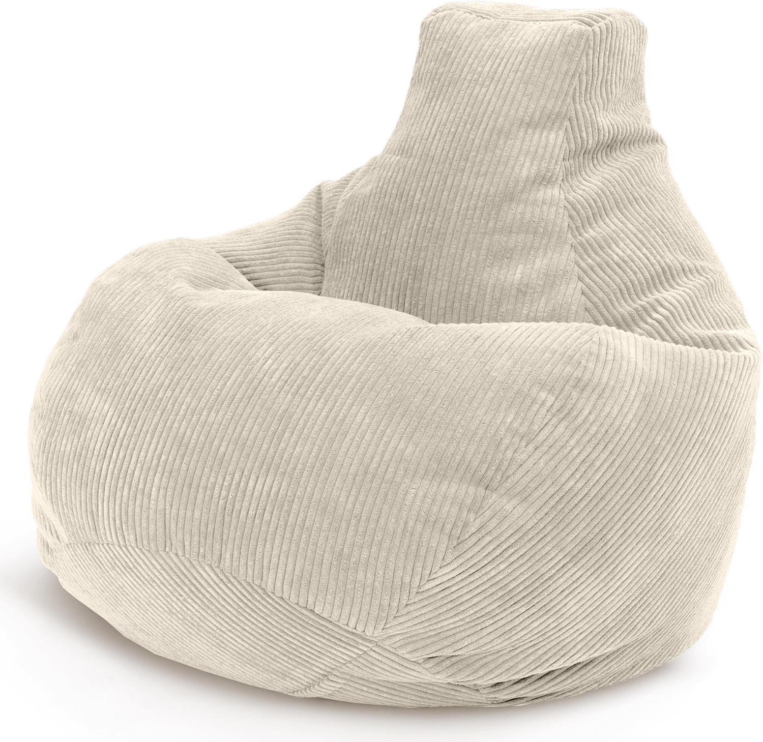 SITZSACK MIT RÜCKENLEHNE Cozy Cord - Beige, Textil (80/90/90cm) - Green Bean