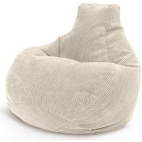 SITZSACK MIT RÜCKENLEHNE Cozy Cord - Beige, Textil (80/90/90cm) - Green Bean