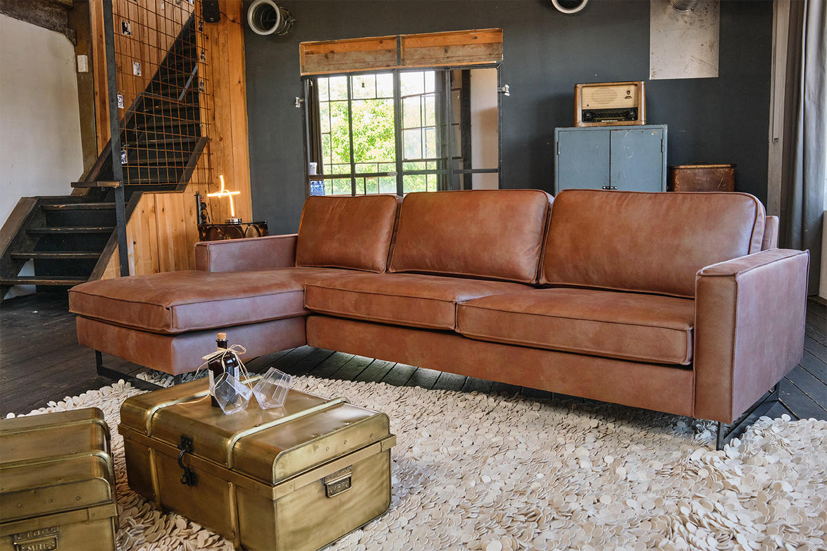 ECKSOFA VILNIUS Braun Kunstleder - Dunkelbraun/Schwarz, Leder/Textil (286/170cm) - KAWOLA