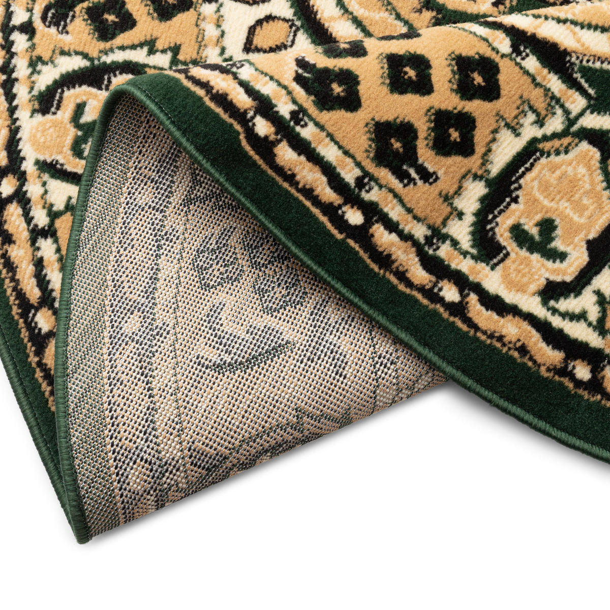 TEPPICH ATLAS rund grün medaillon 160/160 cm - Grün, Textil (160/160cm) - Tapiso