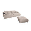 BIG SOFA-SET MIT TABLETT SCHWARZ MADELINE Taupe Cord - Taupe/Schwarz, Kunststoff/Textil (290/85/170cm) - KAWOLA