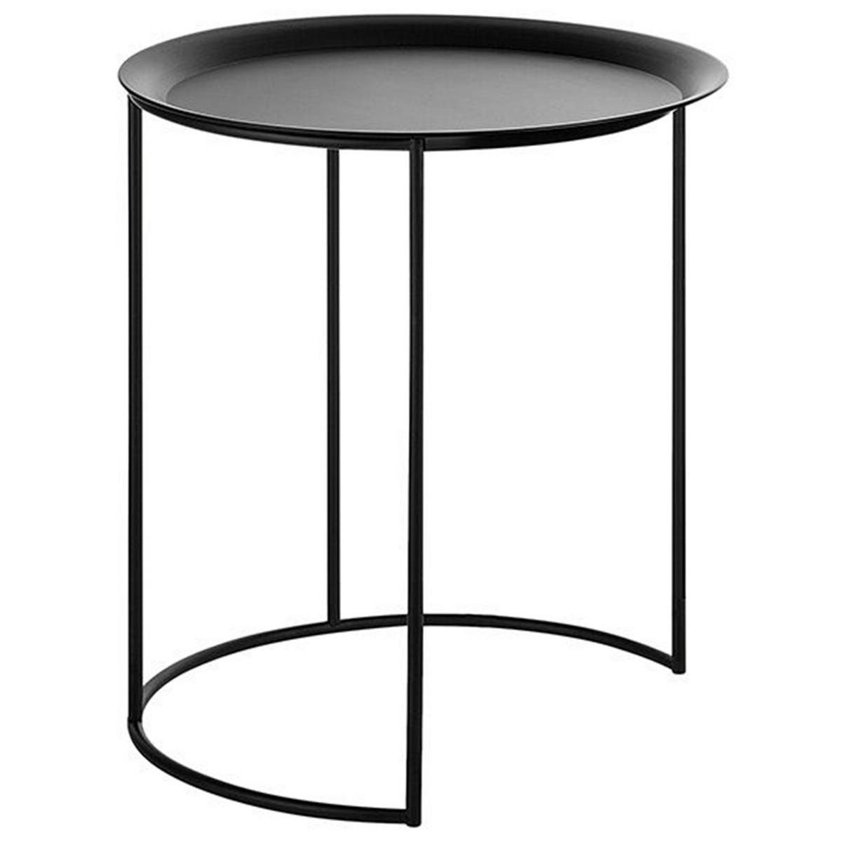 BEISTELLTISCH 2er-Set Rund Schwarz Twins - Schwarz, Metall (40/40cm) - Beliani