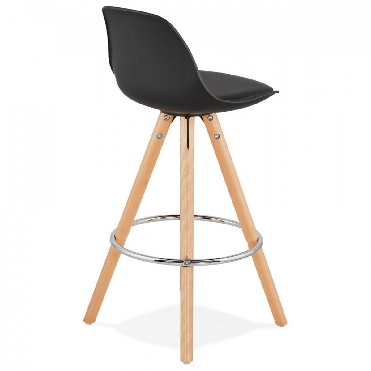 BARHOCKER Schwarz 42x85x42cm - Buchefarben/Schwarz, Holz/Kunststoff (42/85/42cm) - AlterEgo