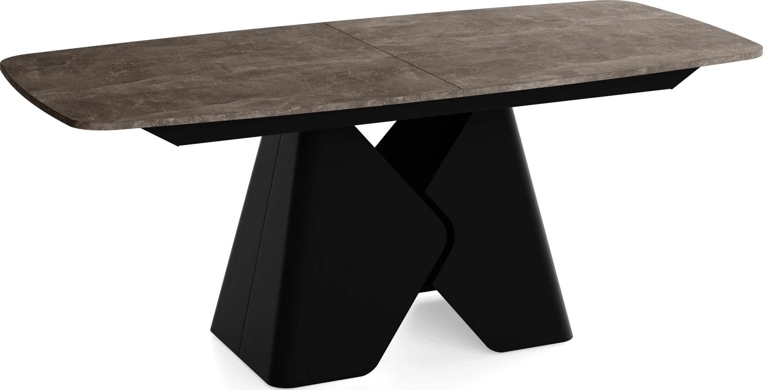 ESSTISCH Vanta rechteckig ausziehbar verlängerbar mit Schwarzem Metallgestell, Beton Dunkelgrau 180-270/90/76 cm - Dunkelgrau/Schwarz, Holzwerkstoff/Metall (90/270/76cm) - WFL GROUP