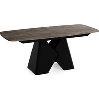 ESSTISCH Vanta rechteckig ausziehbar verlängerbar mit Schwarzem Metallgestell, Beton Dunkelgrau 180-270/90/76 cm - Dunkelgrau/Schwarz, Holzwerkstoff/Metall (90/270/76cm) - WFL GROUP