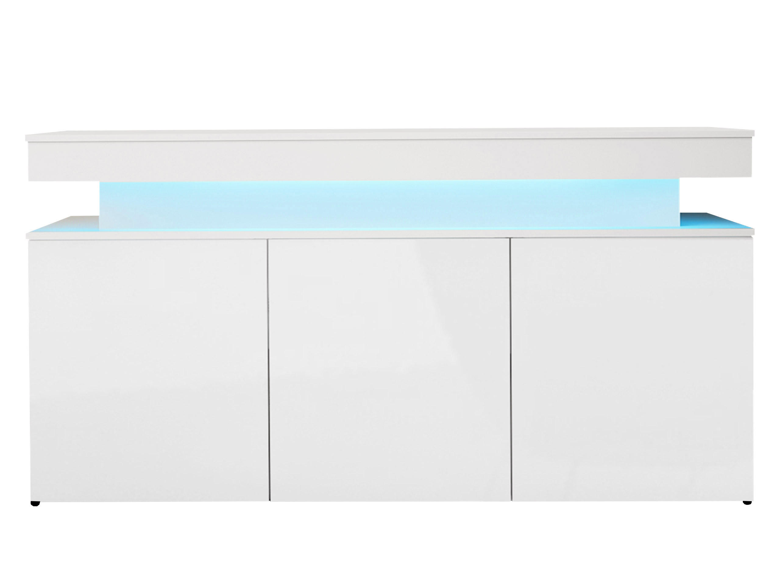 KOMMODE Glossa 3D 160 - Weiß, Holzwerkstoff/Kunststoff (160/83/39cm) - MIRJAN24