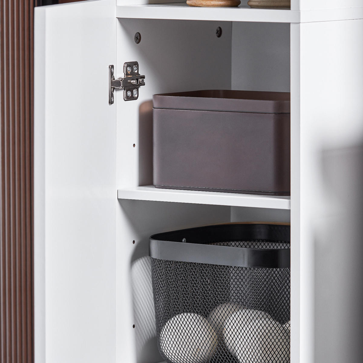 HOCHSCHRANK Weiß - Weiß, Holzwerkstoff (30/160/30cm) - SoBuy